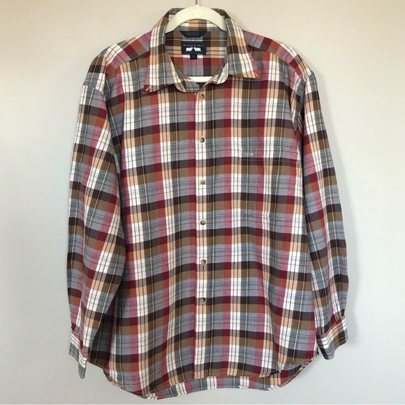 Woods & Gray earthy brown plaid button down shirt XL - Picture 3 of 8